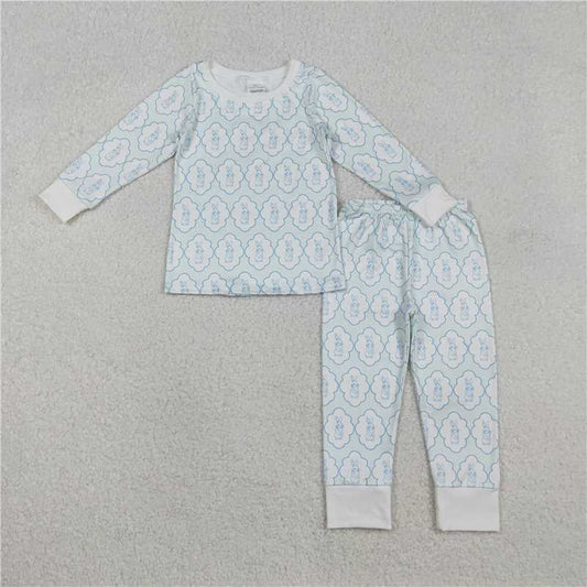 X12.10 BLP1359 Easter Bunny Blue Long-Sleeved Pajama Set