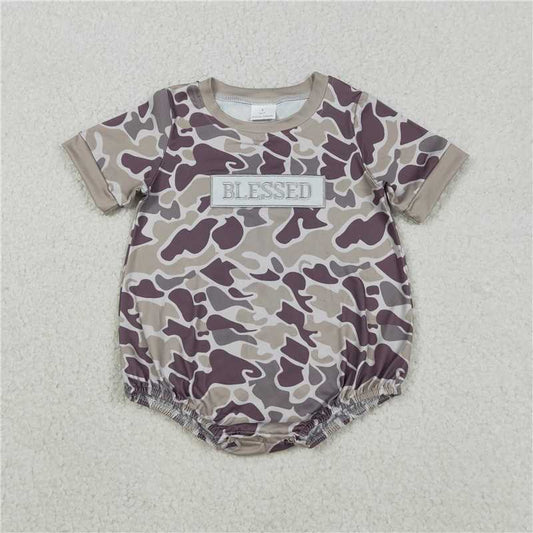 x12.11 SR3263 Embroidered Blessed Camouflage Short-Sleeve Jumpsuit