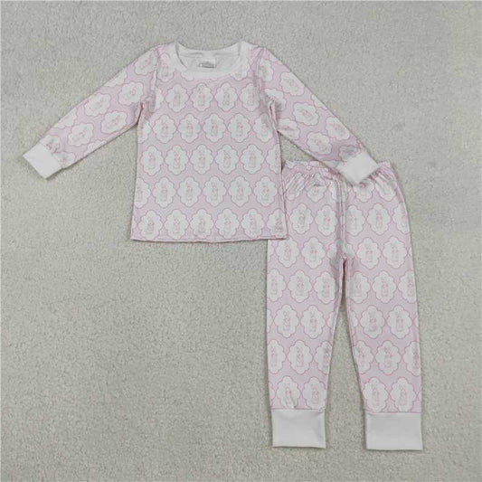 X12.24  GLP3067 Easter Bunny Pink Long-Sleeved Pajama Set