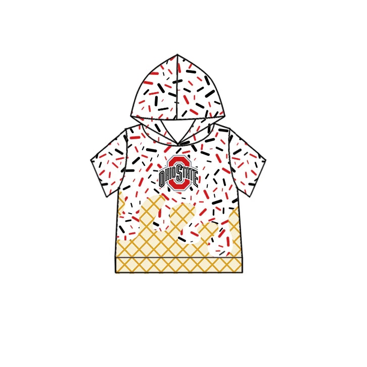 7.2Preorder (moq 5)Baby Boys Ohiostate Short Sleeves Drip Team Hoodies Top