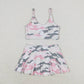 S0285 Pink and gray camouflage swimsuit set