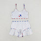 S0287 Red, blue and white plaid National Day swimsuit set