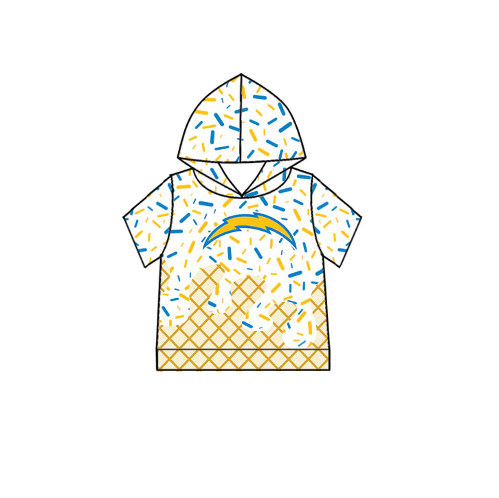 7.3Preorder (moq 5)Baby Boys Short Sleeves Drip Yellow Lights Team Hoodies Top
