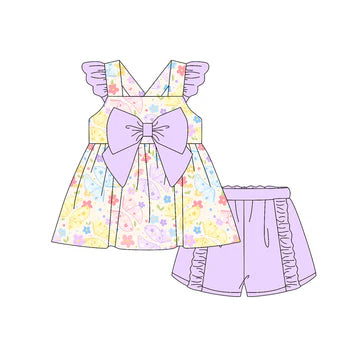 5.7 Purple flying sleeves bow tie suit
