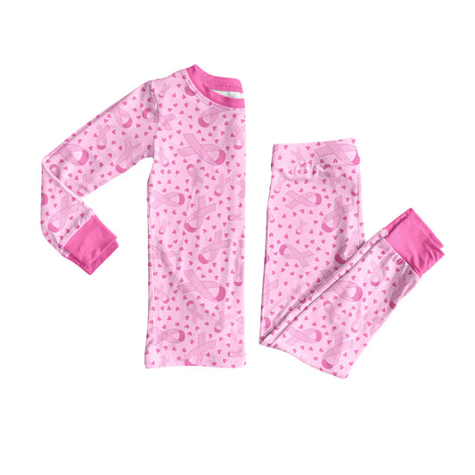 X8.14Baby Girls Wear Pink In Oct Bows Top Pants Lounge Wear Pajamas Sets