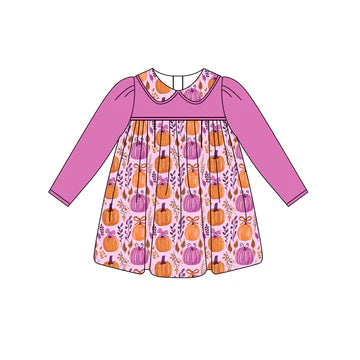 5.29 Rose Red Pumpkin Long Sleeve Dress