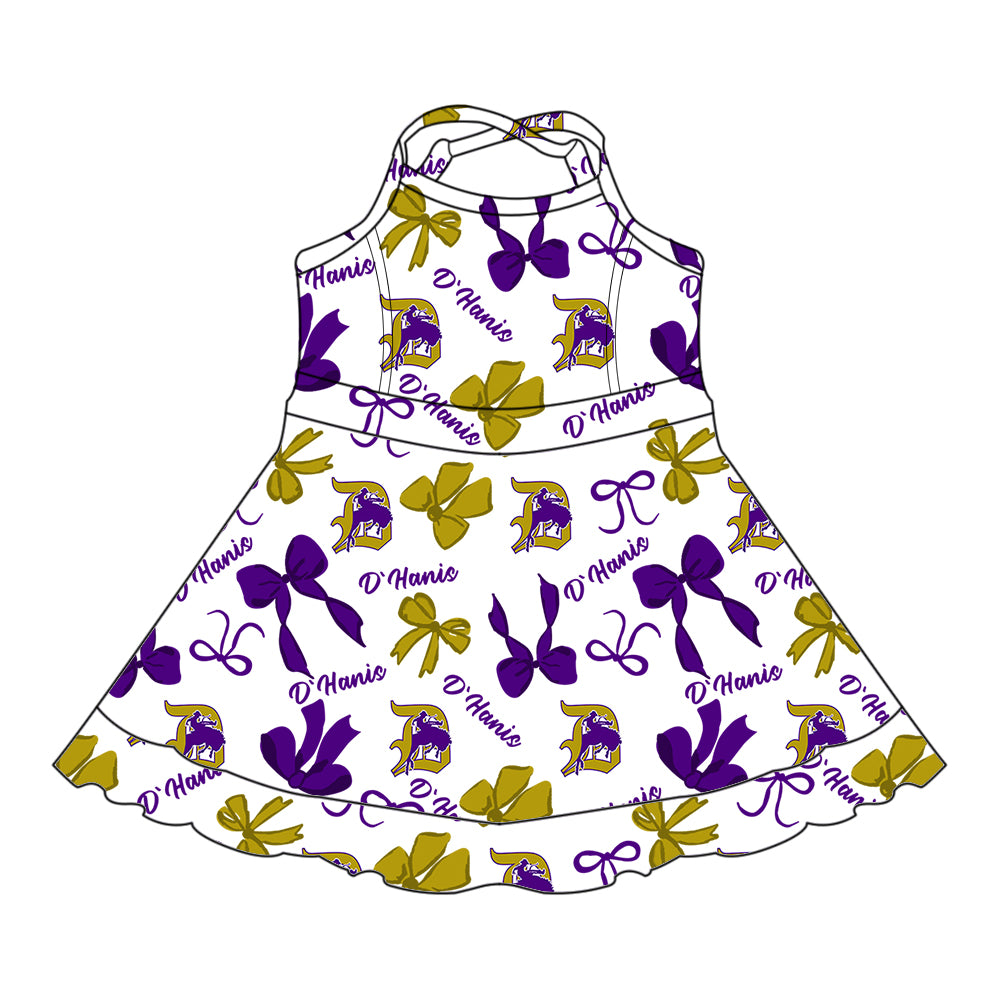 6.11 Suspender Letter Bowknot Dress