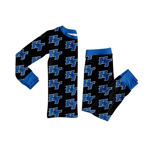 7.19Preorder (moq 5)Baby Black HT Team Leopard Plaid Top Pants Pajamas Sets