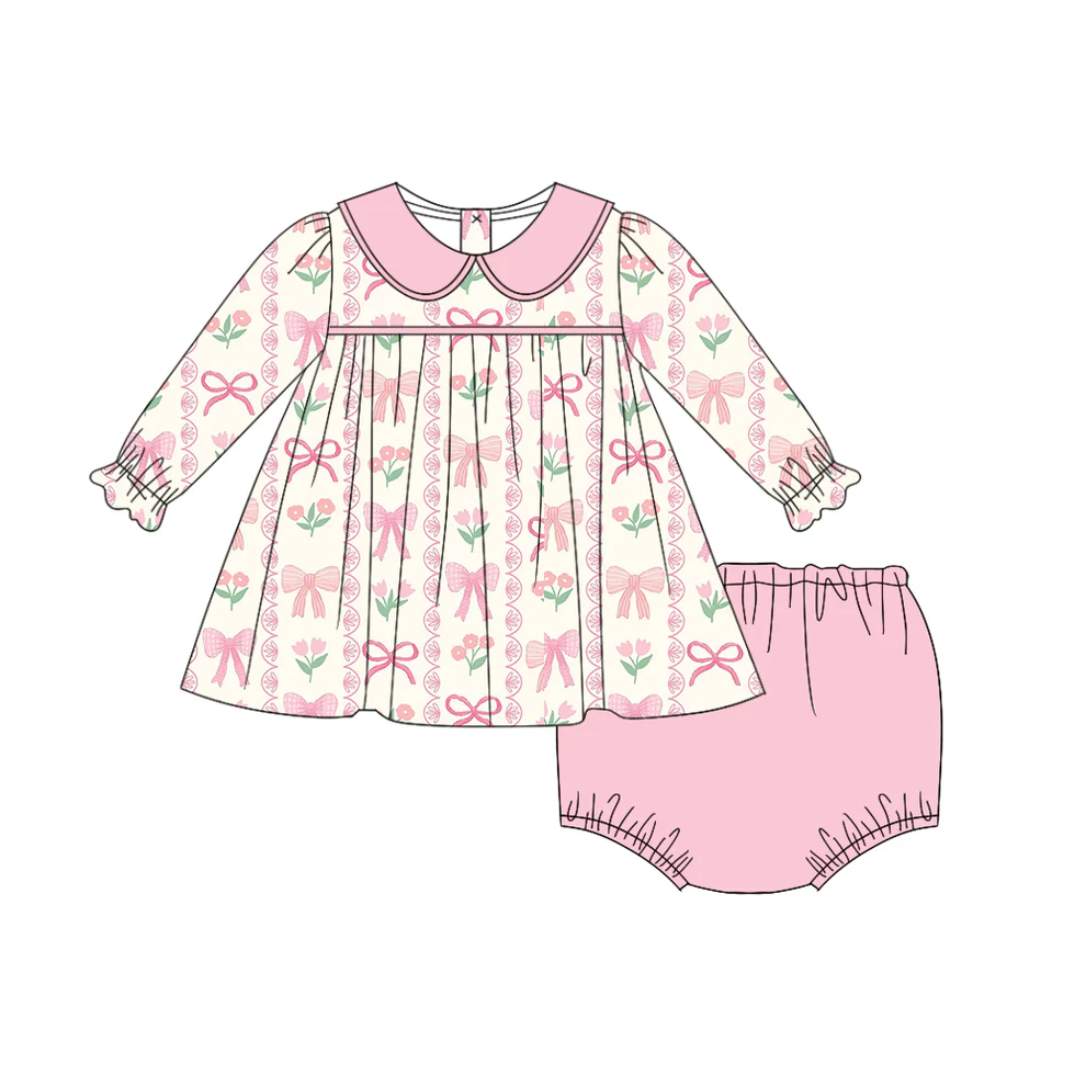 6.12Bow Pink Toddler Clothes