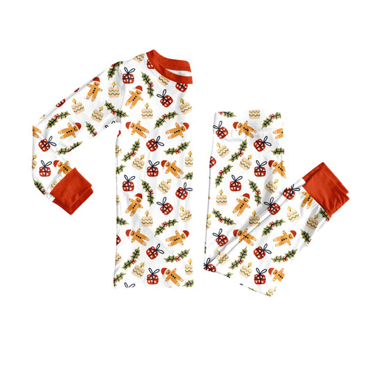 8.13Baby Boys Christmas Gingerbread Gifts Top Pants Lounge Wear Pajamas Sets