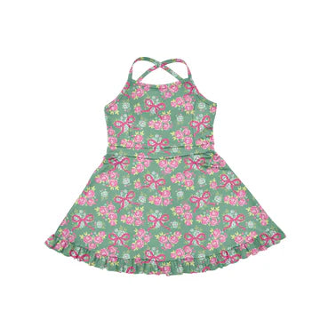5.24 Green Flower Bow Dress