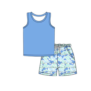 5.6 Sleeveless Blue Summer Suit