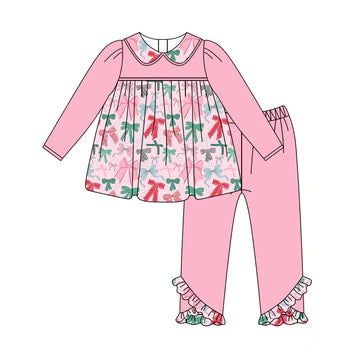 5.29 Pink Bow Long Sleeve Suit