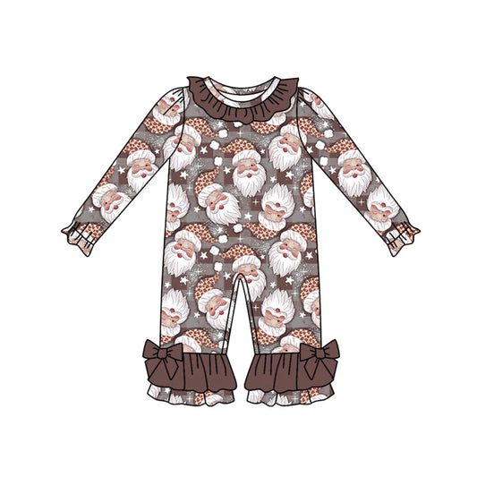 8.6Preorder(moq 5)Baby Infant Girls Santa Plaid Ruffle Pant Christmas Rompers