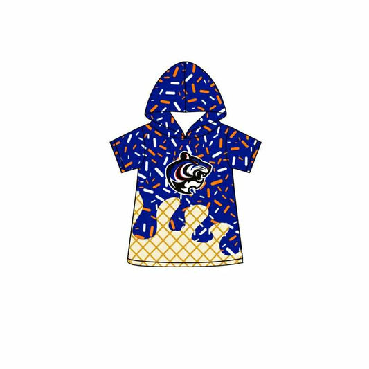 6.30Preorder (moq 5)Baby Boys Blue Leopard Short Sleeves Drip Team Hoodies Top