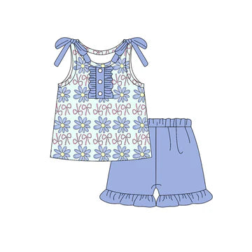 5.24 Blue Flower Suspender Set