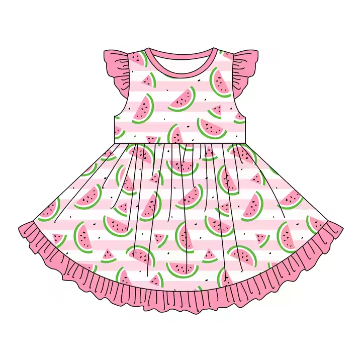 6.9 Watermelon Flying Sleeve Dress