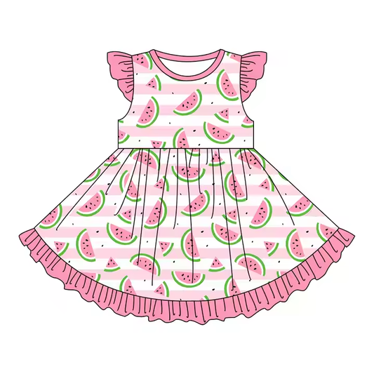 6.9 Watermelon Flying Sleeve Dress