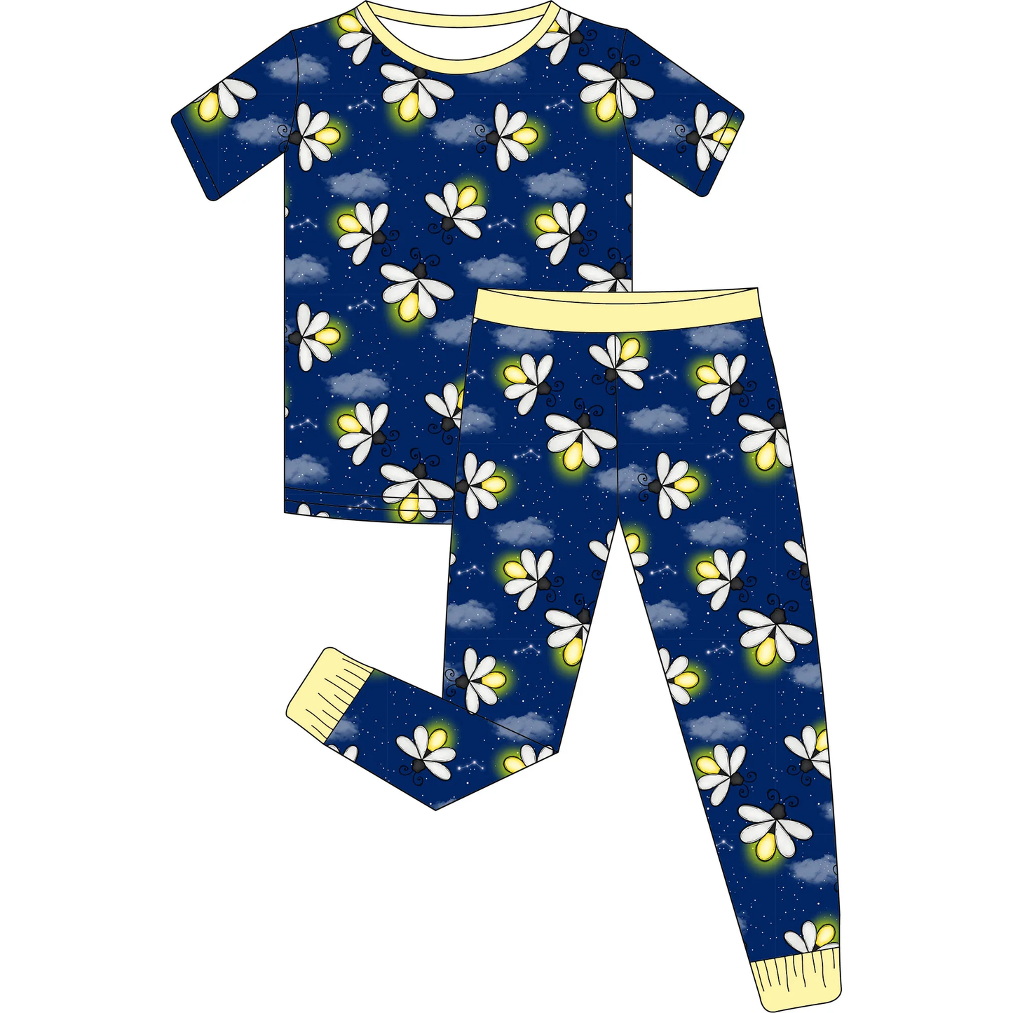 6.17 Flower blue short-sleeved trousers suit