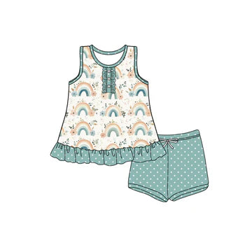 5.7 Rainbow Green Polka Dot Suit