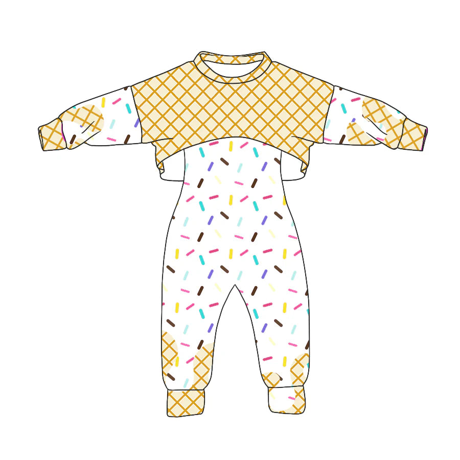 8.5Preorder (moq 5)Baby Girls Long Sleeves Drip Shirt Top Jumpsuit 2 Piece Team Clothes Sets