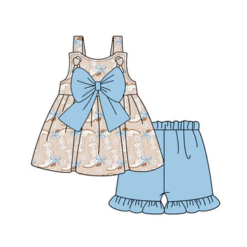 5.7 Boots Blue Suspenders Set