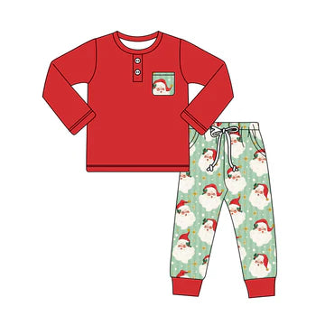 5.29 Red Santa Claus Pocket Long Sleeve Suit