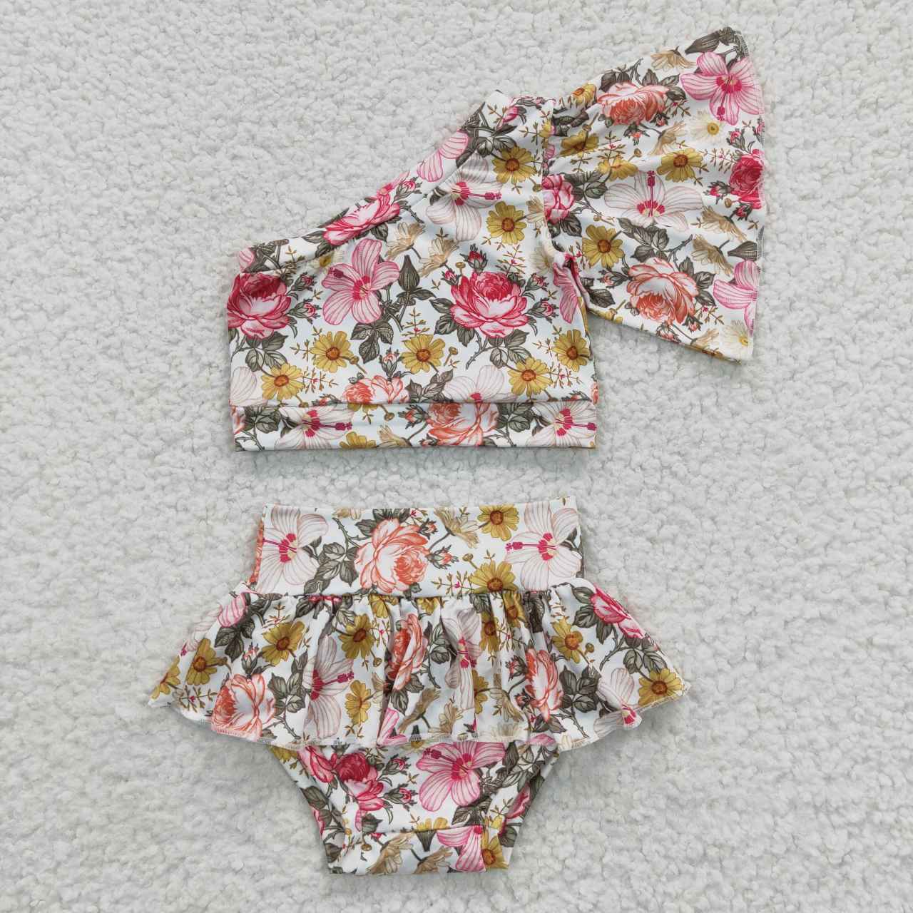 Girls outfits floral baby kids bummies sets