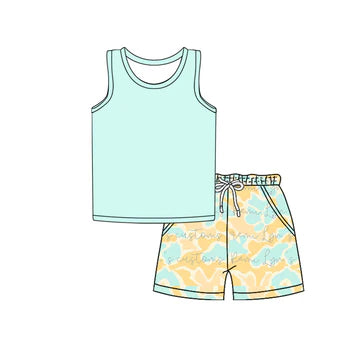 5.6 Teal Sleeveless Boys Suit