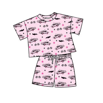 5.8 Cartoon Car Pink Girl Set