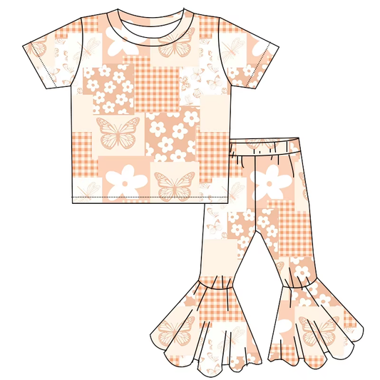 6.25 Butterfly Flower Short Sleeve Trousers Set