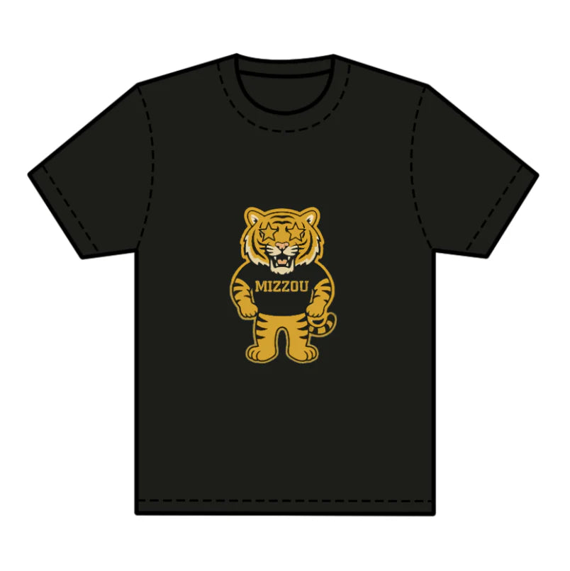 8.1preorder(moq 5) Baby Boys Black Short Sleeves Tigers Mizzou Team Tee Shirts Tops