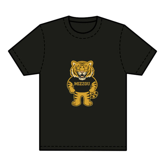 8.1preorder(moq 5) Baby Boys Black Short Sleeves Tigers Mizzou Team Tee Shirts Tops
