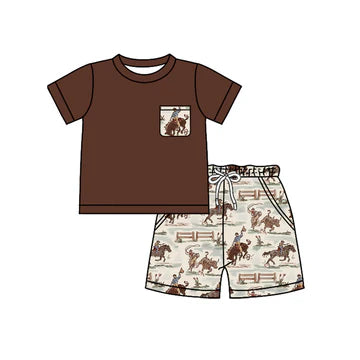 5.6 Brown Boys Riding Short Sleeve Suit