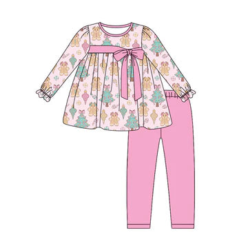 6.3 Gingerbread Christmas Tree Bow Long Sleeve Cartoon Suit