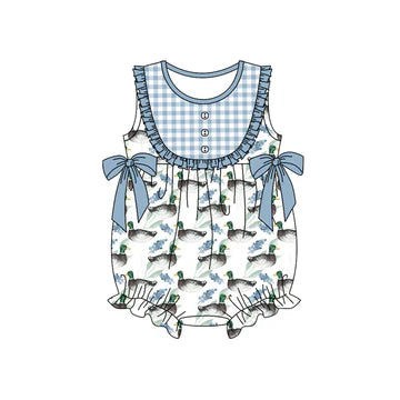 5.22 Bow Duck Blue Toddler Clothes