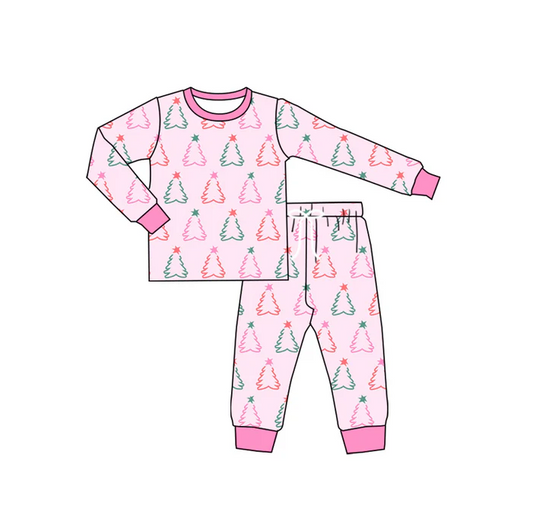5.20 Christmas tree pink long-sleeved suit