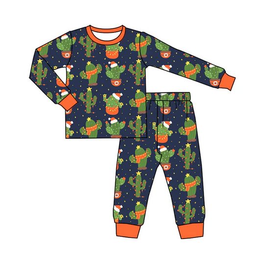 5.20 Christmas hat cactus long sleeve suit