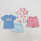 3.28 Sibling Baby Kids Short sleeves ABC apple kids boys back to school outfits