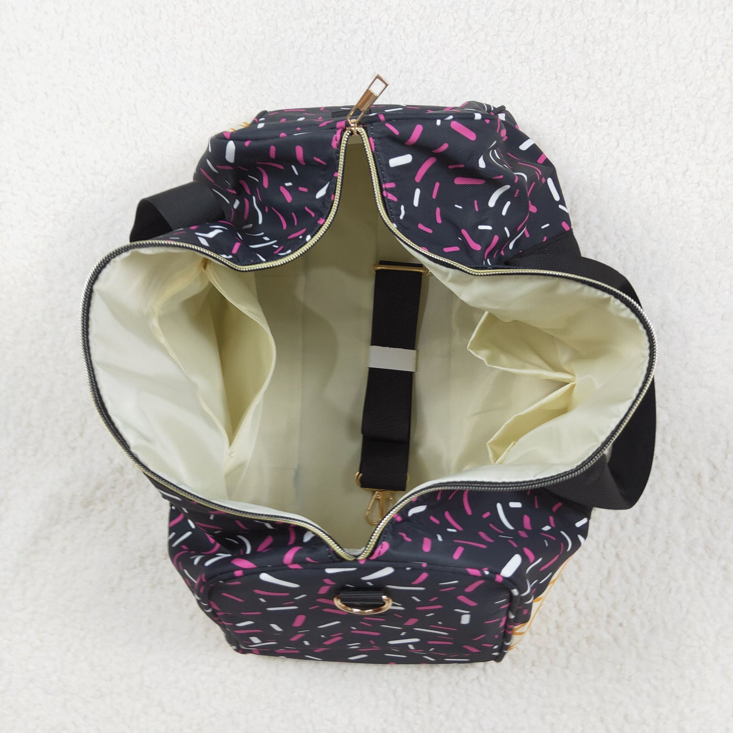 5.21 BA0303 Waffle Ice Cream Black Gym Bag