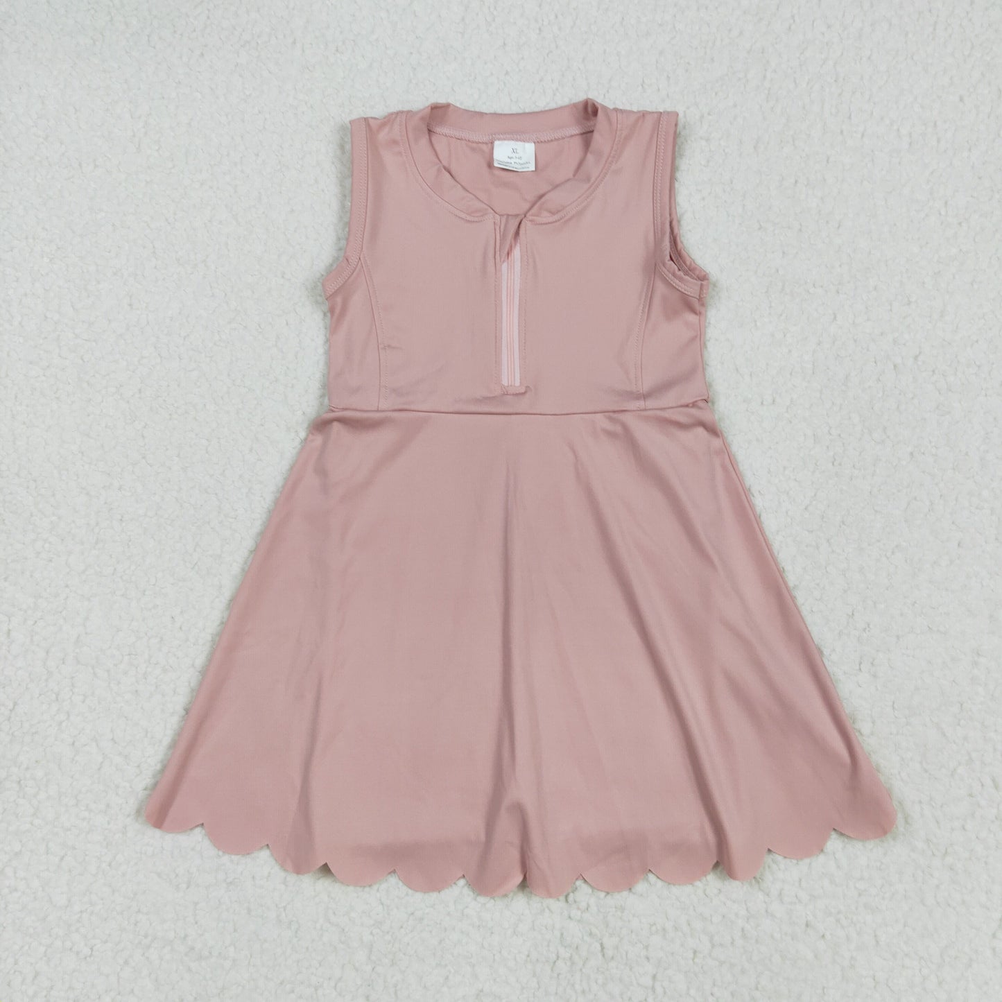 5.7  GSD2086 Pure pink zippered yoga sleeveless dress