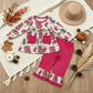 NEW RTS NO MOQ milk silk GLP3461 Cute Clothes Baby Girls Christmas Print Long Sleeve Pocket Tunic Elastic Waist Ruffle Hem Pants Holiday Outfit