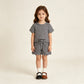 NEW RTS NO MOQ milk silk GSSO3842 Baby Girls Black Checked Shirt Top Pockets Short Scallop Clothes Set