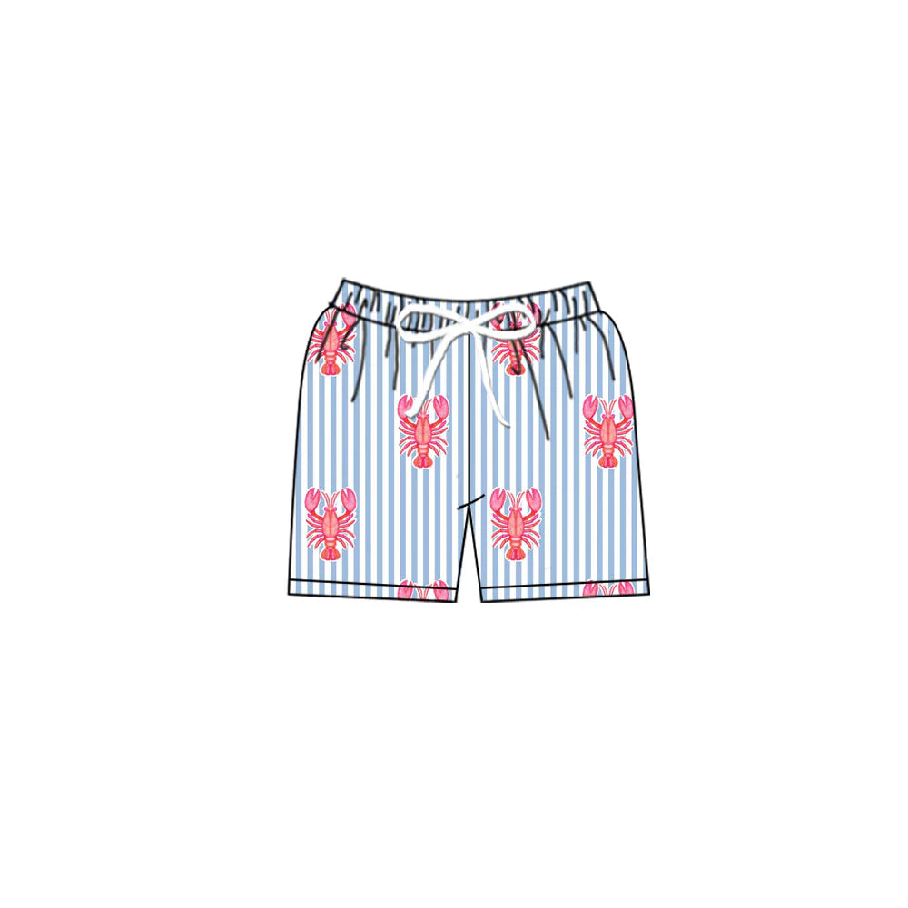 X11.18Preorder(moq 5) Baby Boys Blue Stripe Crayfishes Swimming Trunks