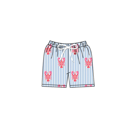 X11.18Preorder(moq 5) Baby Boys Blue Stripe Crayfishes Swimming Trunks