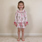 RTS NO MOQ milk silk GLS0173 Baby Girls Bows Soldiers Button Top Pocket Short Christmas Pajamas Sets