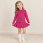 NEW RTS NO MOQ yoga fabric cotton GLD1703 （GT1802+GLK0079）Yoga Girls Hot pink Zip Long Sleeve Top Skorts Bottom Pleated Skirts Yoga Set