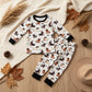 NEW RTS NO MOQ milk silk BLP1548 Baby Boys Ghost Pumpkin Dogs Top Pockets Joggers Halloween Clothes Set