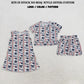 RTS NO MOQ Sibling milk silk Baby Girls Patriots Bows Stripe Top Pockets Short Team Scallop Clothes Sets Dress