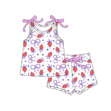 4.30 Strawberry Bow Girls Suit